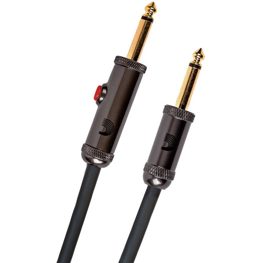 D'Addario AGL-20 Custom Series Instrument Cable with Circuit Breaker Locking Straight 6 m
