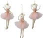 Decoris kersthanger muis polyester roze tule glitter 19,5cm kerstboom.