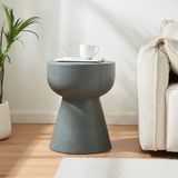 en.casa Table d'appoint Oulvepijanse ronde 40 cm gris foncé