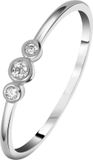 Lucardi Dames Ring met zirkonia - Ring - Cadeau - Echt Zilver - Zilverkleurig