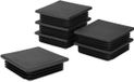Allecto Bouchons lamellaires pour tubes carrés - Embouts - Pieds de chaise - Plastique - Carré - 80x80 mm - Noir - 6 pièces