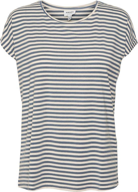 Vero Moda Vmava Plain Ss Top Stripe Ga Jrs N 10284469 China Blue Dames Maat - XS