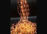 Led-waterval, 2 m, met 20 nylon draden in zilver, RGB, ideaal voor de decoratie van kamers, feestjes en evenementen.