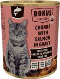 Rokus Kattenvoer Blik Stukjes Zalm in Jus 810 gr