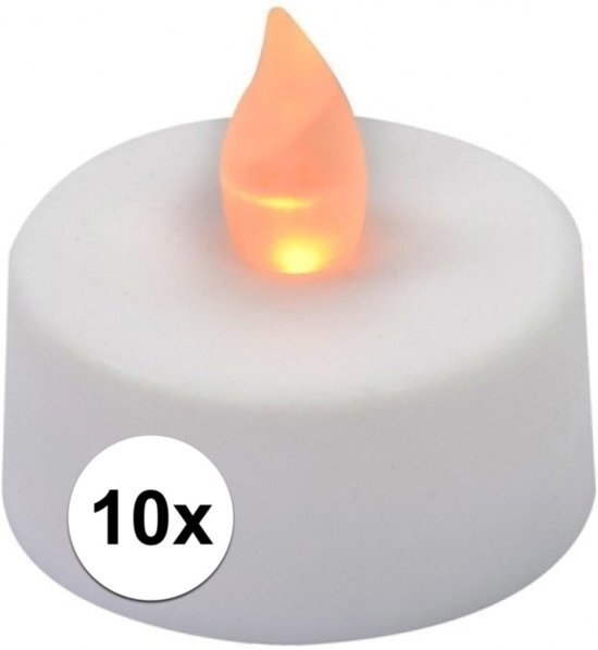 Grundig LED theelichtjes - 10x stuks - kunststof waxinelichtjes