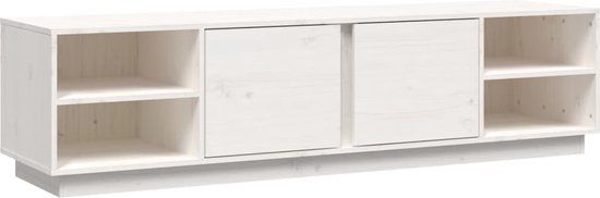 vidaXL Tv-meubel 156x40x40 cm massief grenenhout wit