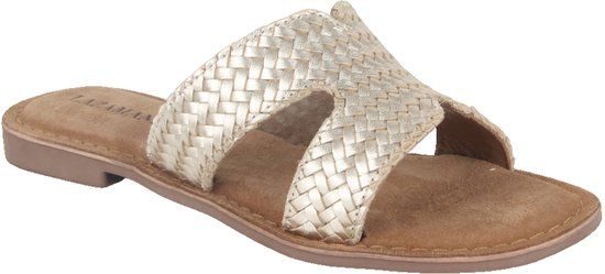 Lazamani Puck Woven Slippers - Dames - Goud - Maat:40