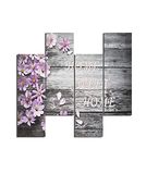 Homemania Wandfoto, motief: bloemen, 4 stuks, voor woonkamer, slaapkamer, meerkleurig, 76 x 0,3 x 50 cm, HM204PMDF282, MDF