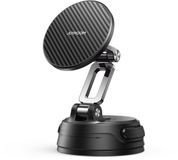 Joyroom Magnetische Auto Telefoonhouder met Zuignap - Dashboard en Voorruit Bevestiging - Geschikt voor MagSafe - Zwart