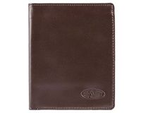 Big Skinny Hipster lederen bi-fold slanke portemonnee voor heren, bruin