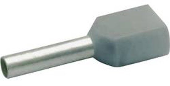 Klauke 8708 Dubbele adereindhulzen 0.75 mm² Deels geïsoleerd Grijs 1000 stuk(s)