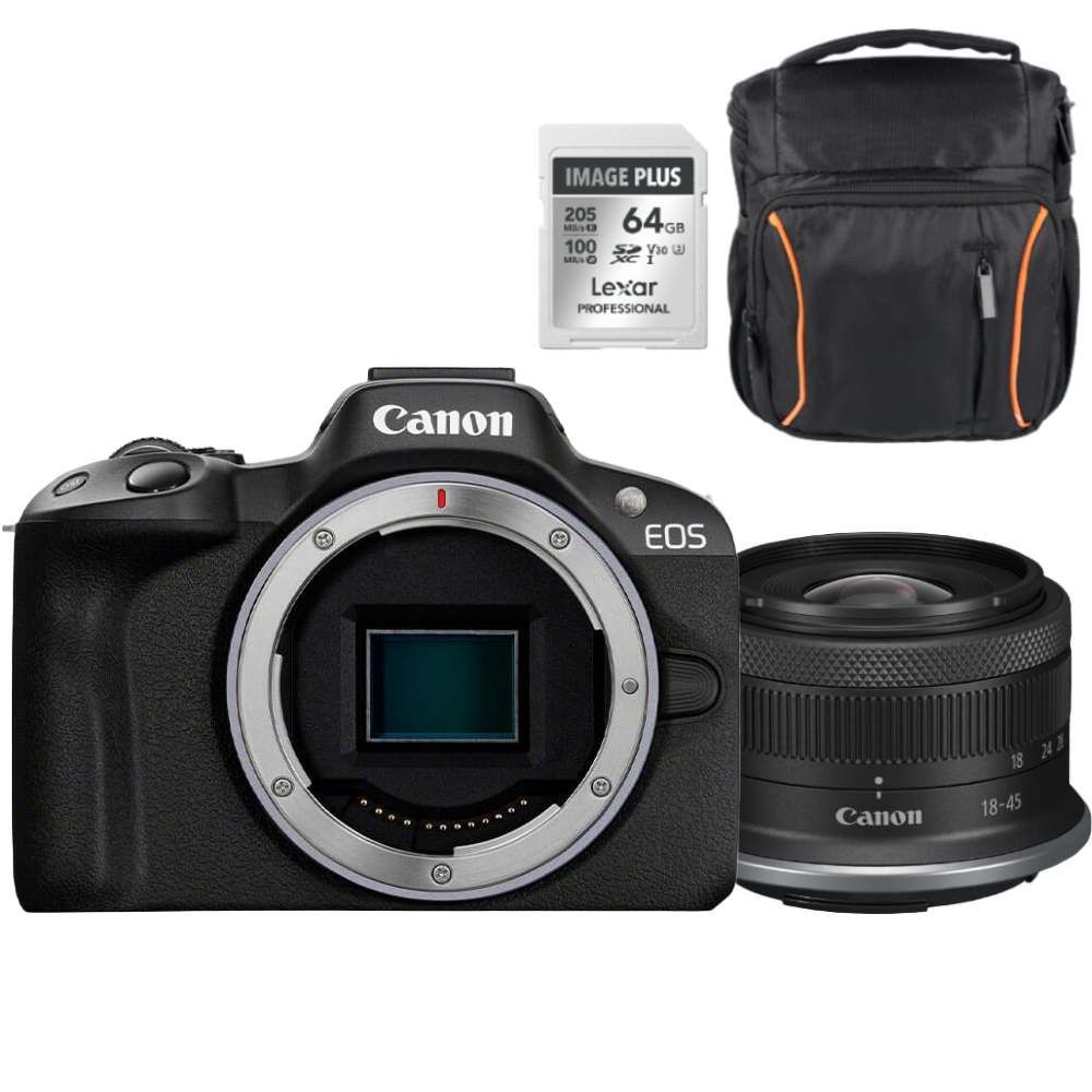 Canon EOS R50 Zwart + RF-S 18-45mm IS STM Starter Kit