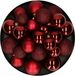 Decoris Kaemingk B.V. Kerstballen - 30 stuks - donkerrood - 4, 5, 6 cm - kunststof - mat-glans-glitter