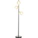 Lampadaire Salon En Métal Avec 3 Abat-jours Globe Métal Chromé 40w Ø 36 X 162h Cm Noir Et Gris