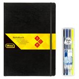 Idena 90336 - Notitieboek DIN A4 met 192 pagina's, geruit, incl. Staedtler Triplus Mobile Office Set