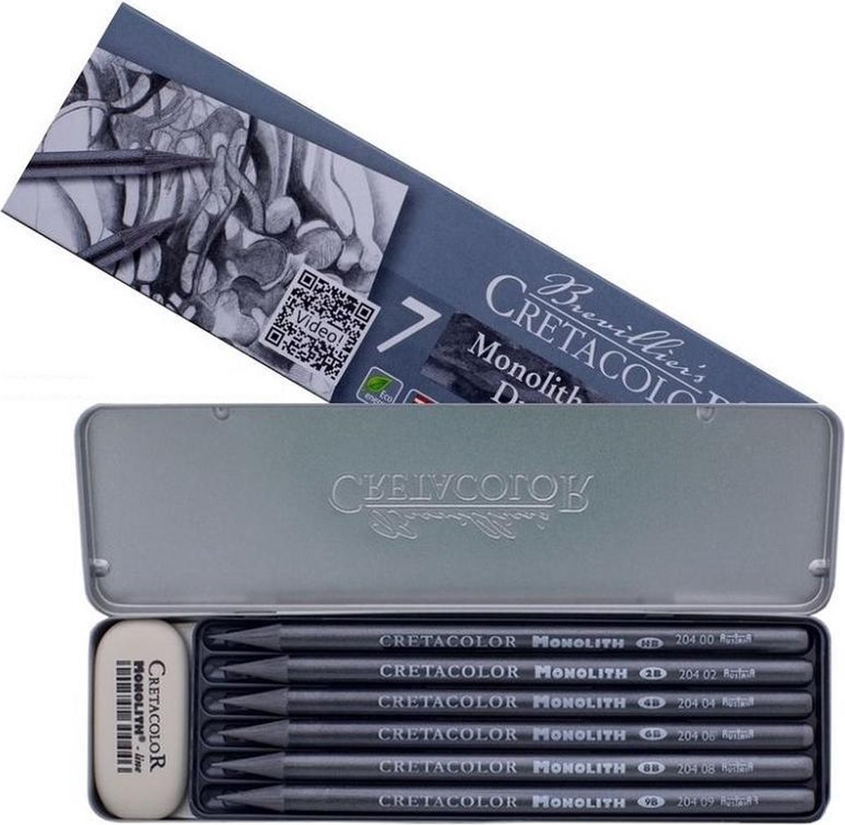 cretacolor graphite monolith set 6st + gum