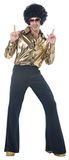 California Costumes Men's Disco King Gold and Black 70s Fancy Dress Costume