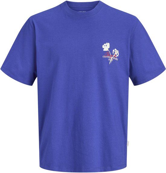 JACK&JONES Jongens T-shirt met backprint blauw - Katoen - Maat 152