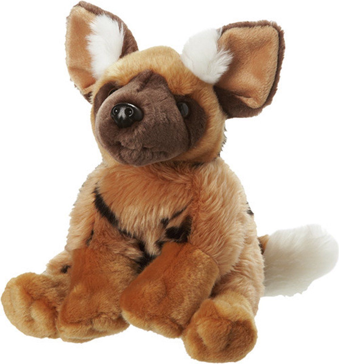 Nature Planet Pluche Afrikaanse wilde hond knuffel 22 cm - Wilde dieren speelgoed