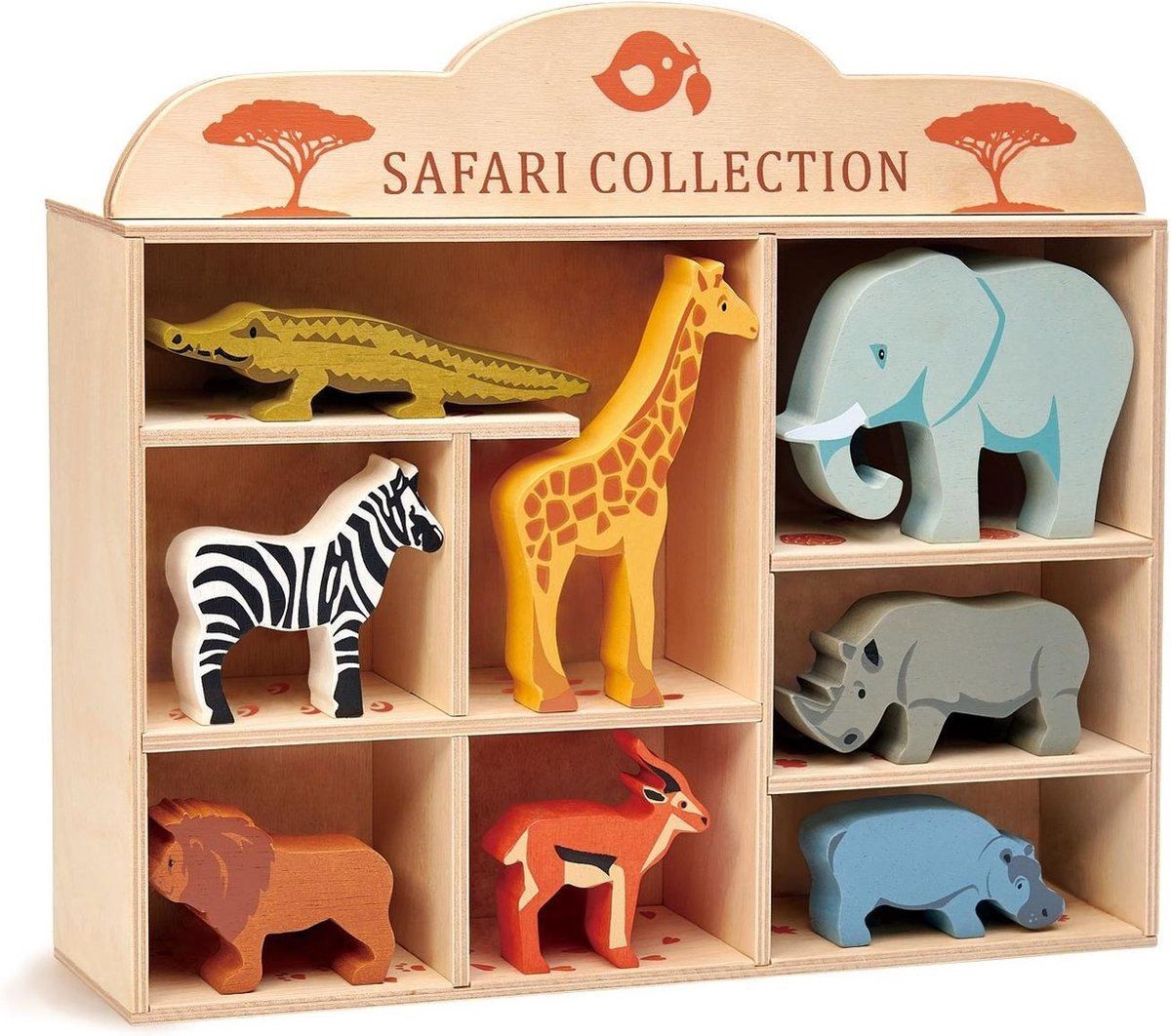 Tender Leaf Toys Dierenset Safari 37 X 32 Cm Hout 9-delig