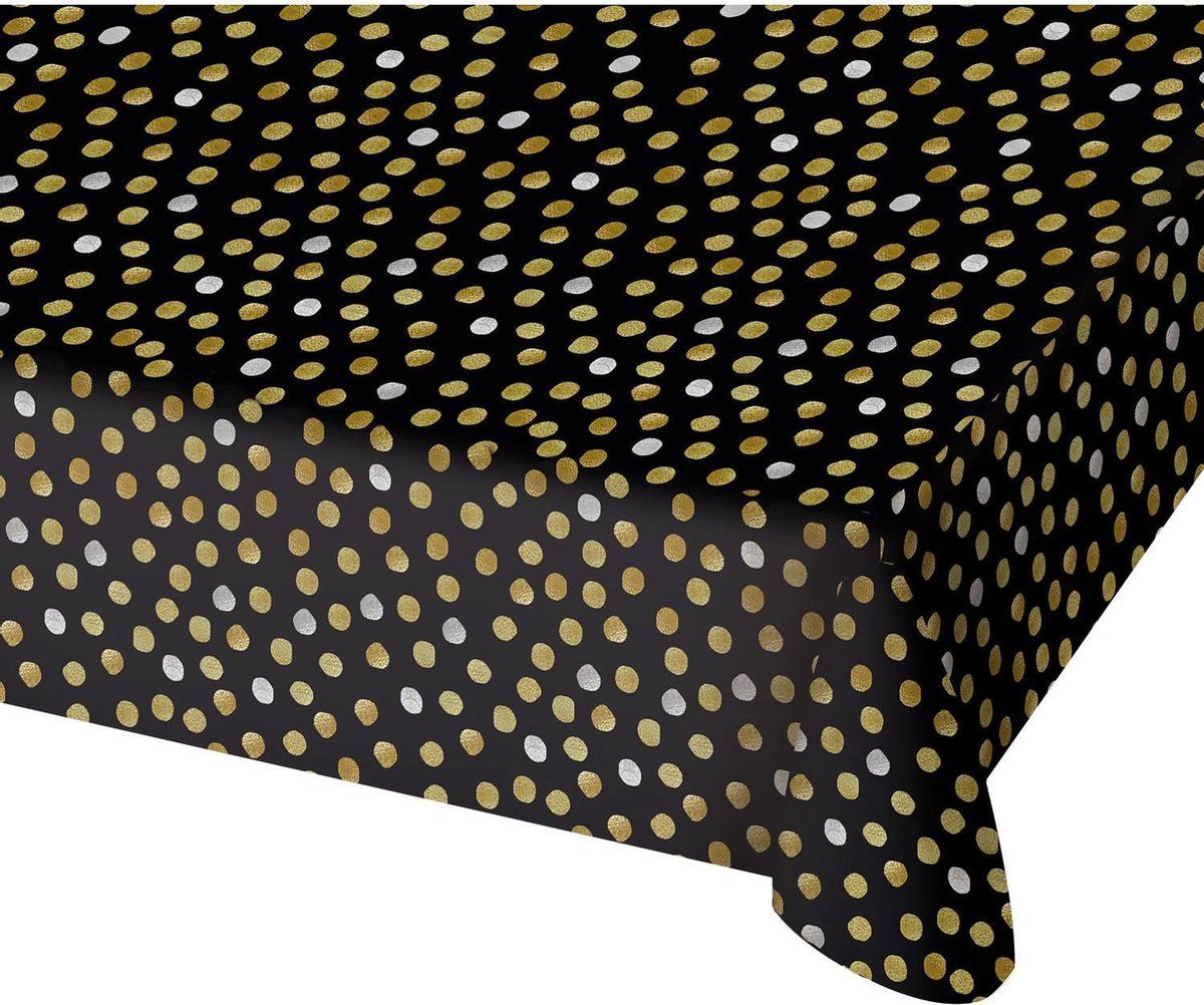 Happy Birthday Tafelkleed Zwart 1,8m