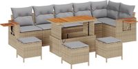 vidaXL Tuinbank Set Beige en Lichtgrijs