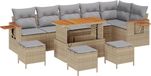 vidaXL Tuinbank Set Beige en Lichtgrijs