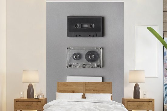 Nr1Wallpaper Behang - Fotobehang Cassette - Vintage - Muziek - Breedte 225 cm x hoogte 350 cm