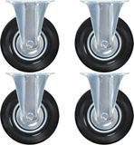 vidaXL Roues fixes 4 pièces 125 mm Métal Noir