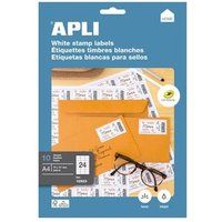 APLI Home - Permanente kleeflaag - wit - 70 x 37 mm 240 etiket(ten) (10 vel(len) x 24 map met eurogat - etiketten
