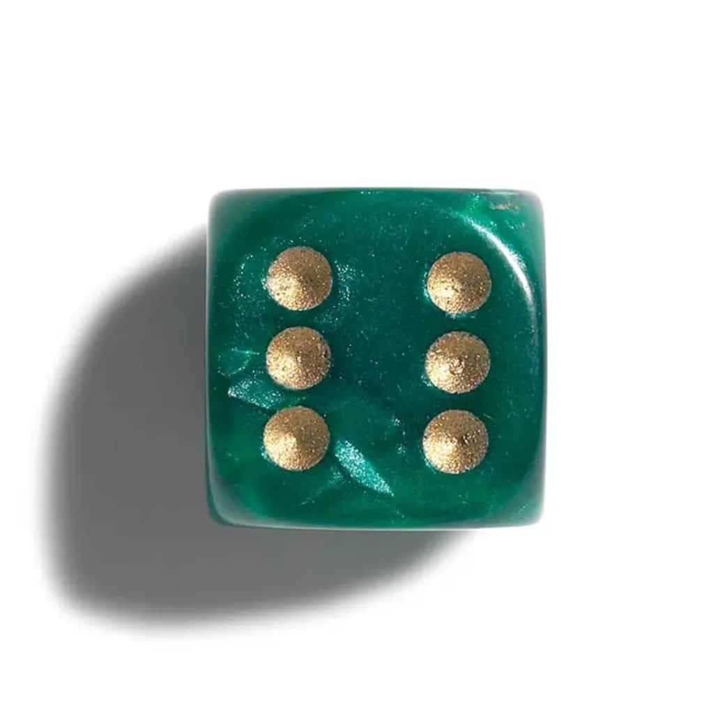 Philos parelmoer groen dobbelstenen 12mm 36st