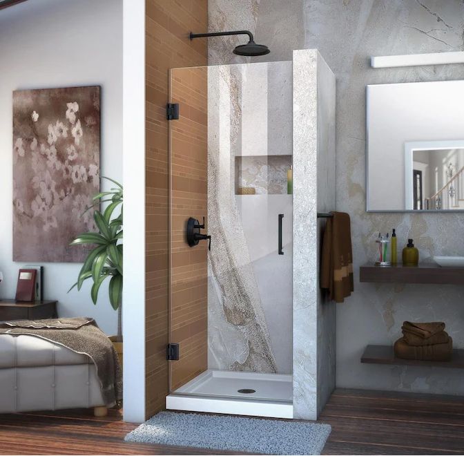 Badkamerplanet Douchedeur 70x200 cm Mat Zwart Nano Clean Anti Kalk