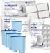 AquaFloow, set pour machines à café - 3x Filtre à eau + Tablettes de nettoyage + Tablettes de détartrage - remplacement - compatible avec Philips Saeco Machine à café
