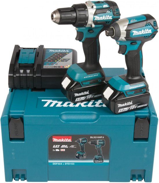 Makita DLX2189TJ Combiset - Accuboormachine & Slagschroevendraaier - 18V - Incl. 2x 5.0Ah Accu