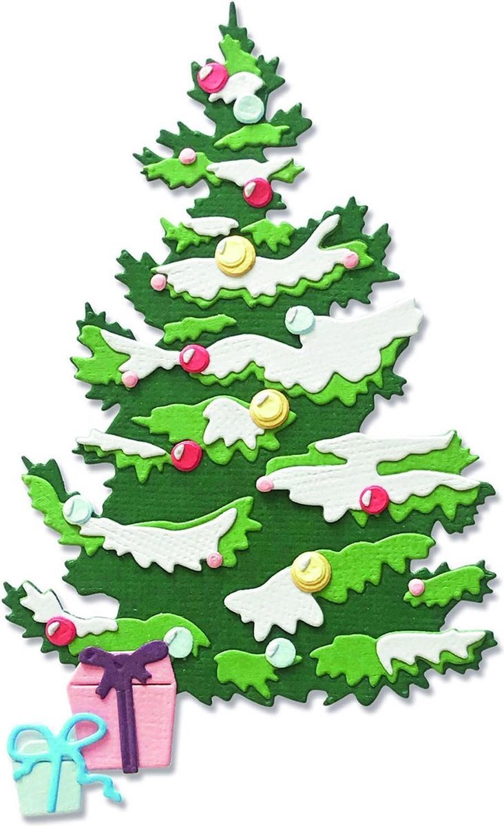 Sizzix Thinlits sterven set 8PK-gelaagde kerstboom, 664712, meerkleurig, één maat