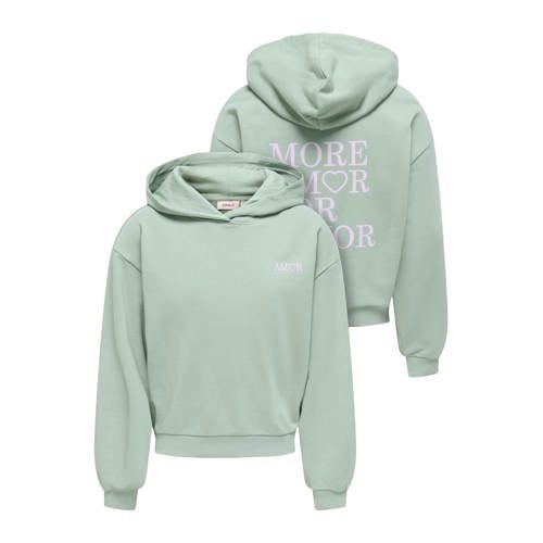 ONLY KIDS ONLY GIRL hoodie met backprint - mintgroen
