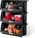 Iris Ohyama, Opbergrek, set van 3 stapelbare kunststof opbergbakken, duurzaam, met open voorkant, stapelbaar, garage, uitrusting, camping, gereedschap, tuinbenodigdheden, SBIN-L