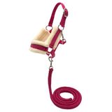 PFIFF 103129 Hobby Horse halterset "Little Lou", halster met pluizige vachtonderlegger en geleidbrei, in grootte verstelbaar, roze