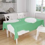 Bonamaison Tafelkleed, Anti-Mold, Sneldrogend, Waterdicht, 100% Polyester Tafellaken, Petroleum Groen, Wit, 140 x 160 Cm