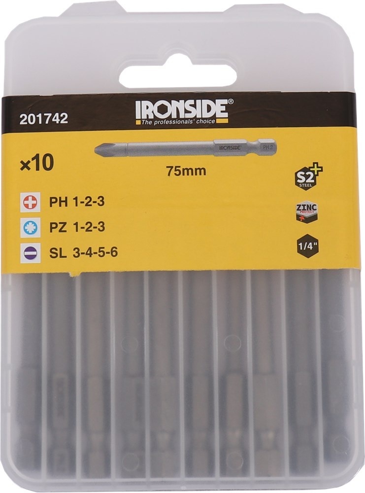 Ironside Bitset PH-PZ-SL 75mm 10st