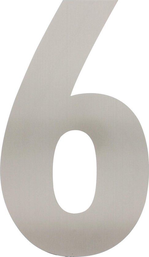 Intersteel Huisnummer 6 XXL 50 cm RVS Geborsteld