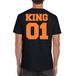Bellatio Decorations Koningsdag shirt voor heren - King - zwart - glitters - feestkleding XL