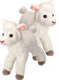 Wild Republic Europe 2x stuks pluche schaapje/lammetje knuffel 20 cm