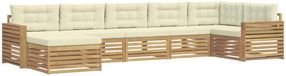vidaXL - Buiten - bank - set - 7 - st - Wit - en - crèmekleurig