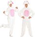 Widmann Haas & Konijn Kostuum Dieren Onesie Pluche Konijn Wit Kostuum Medium / Large Carnaval kostuum Verkleedkleding