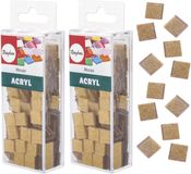 Rayher hobby materialen Rayher Mozaiek steentjes/tegeltjes - 410x stuks - goud - 1 x 1 cm - Mozaieken maken - Kunststof