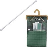 Urban Living Douchegordijn met ringen - donkergroen - polyester - 180 x 200 cm - incl ophangstang uitschuifbaar 70-120 cm