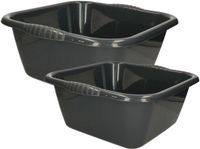 PLASTICFORTE Afwasteilen Set - Afwasbak - Kunststof - 15 en 20 Liter - Antraciet