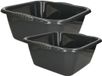 PLASTICFORTE Afwasteilen Set - Afwasbak - Kunststof - 15 en 20 Liter - Antraciet