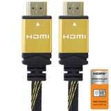 PremiumCord 4K High Speed HDMI 2.0b-kabel M/M 18 Gbps met ethernet, compatibel met video 4K @60Hz, Deep Color, 3D, ARC, HDR, 3x afgeschermd, vergulde aansluitingen, zwart en goud, 1 m